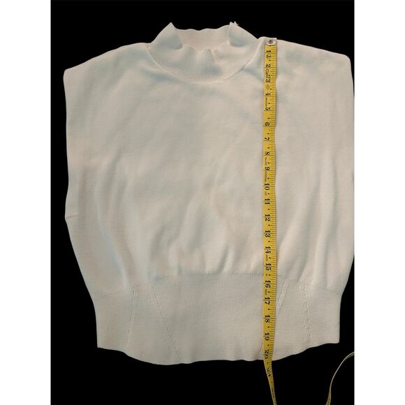 Pilcro By Anthropologie Knit Top M Cowl Neck Sz L Sleeveless White - Picture 4 of 8